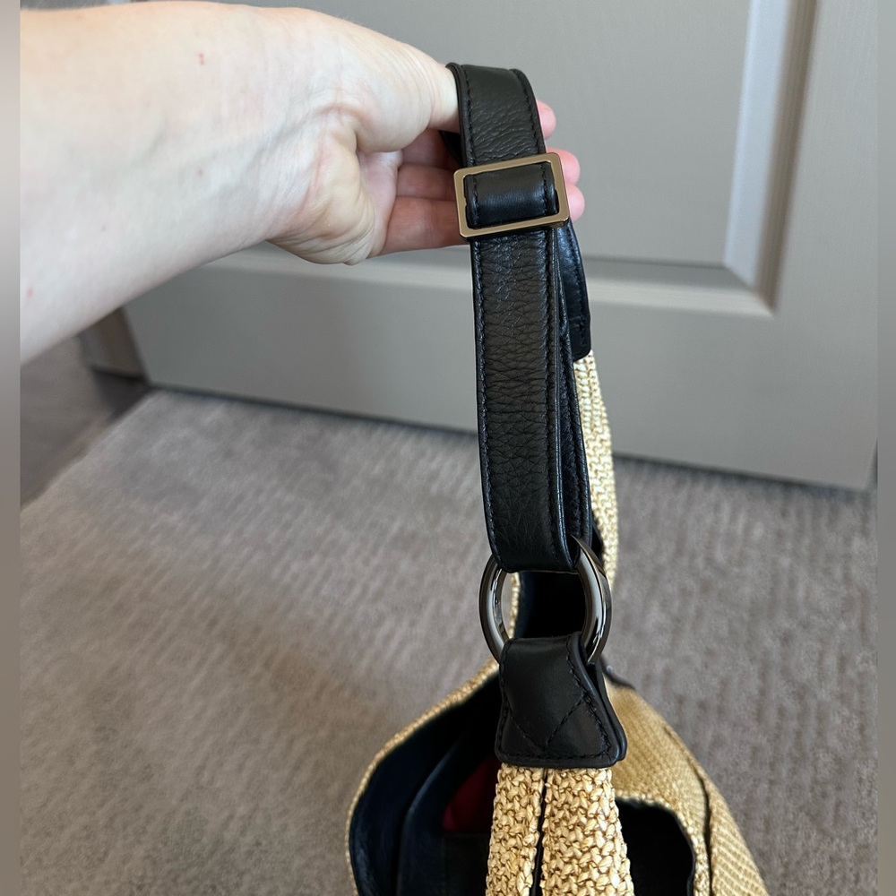 Hammitt Natural Straw Hobo with Black Leather Trim - Picture 9 of 15